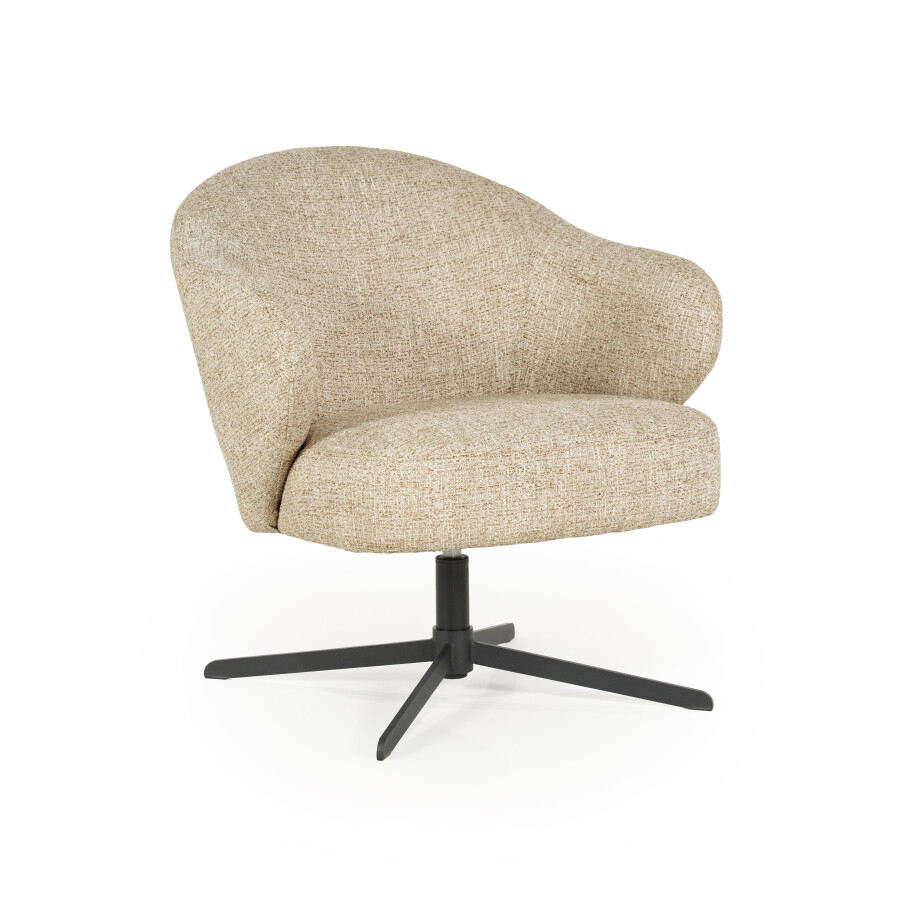 Eleonora Draaifauteuil 'Connor' kleur Taupe Eleonora Draaifauteuil 'Connor' kleur Taupe afbeelding 1