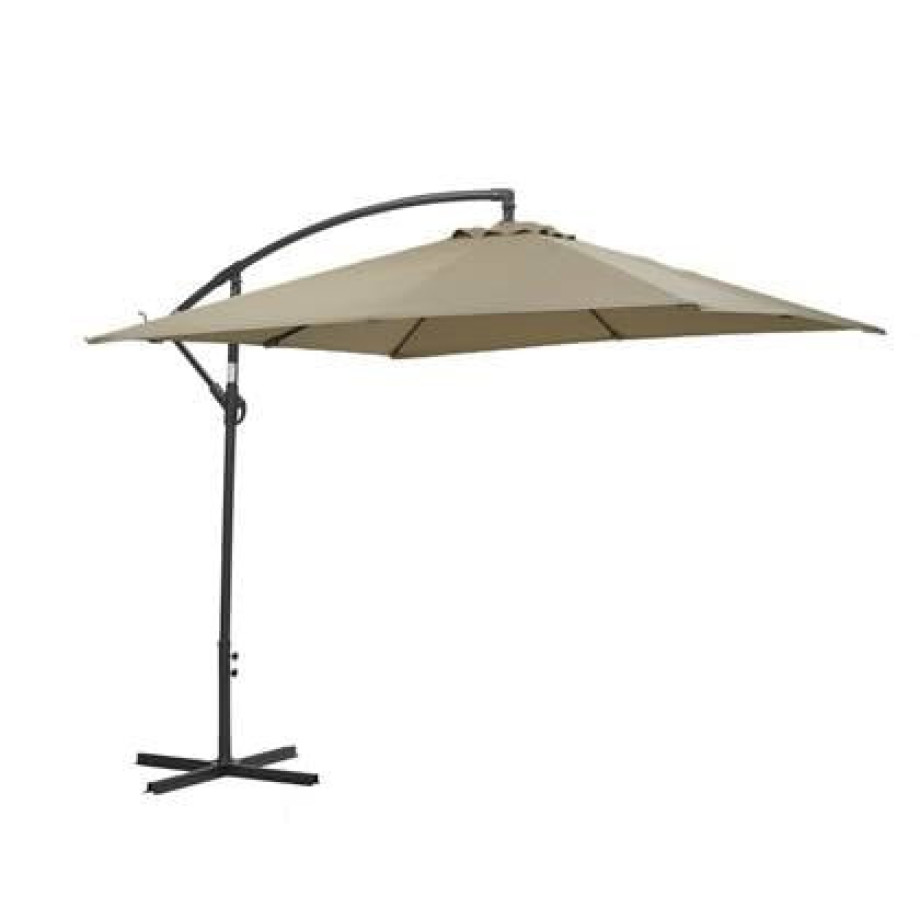 Garden Impressions Corfu parasol 250x250 - donker grijs - taupe afbeelding 1