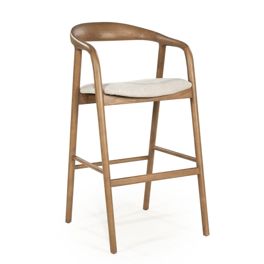 Eleonora Barkruk 'Rayven' Essen en stof, kleur Lichtbruin (zithoogte 75cm) afbeelding 1