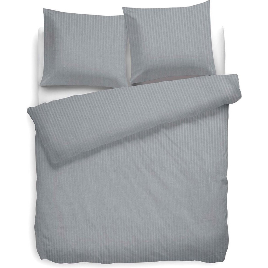 Heckett & Lane Uni Stripe Dekbedovertrek - Lits-jumeaux - 240x200/220 cm - Licht Grijs Heckett & Lane Uni Stripe Dekbedovertrek - Lits-jumeaux - 240x200/220 cm - Licht Grijs afbeelding 1