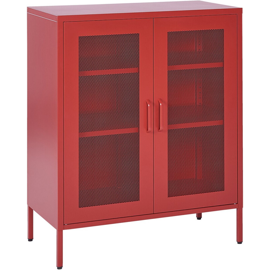 BELIANI WAKATIPU - Sideboard - Rood - Staal BELIANI WAKATIPU - Sideboard - Rood - Staal afbeelding 1