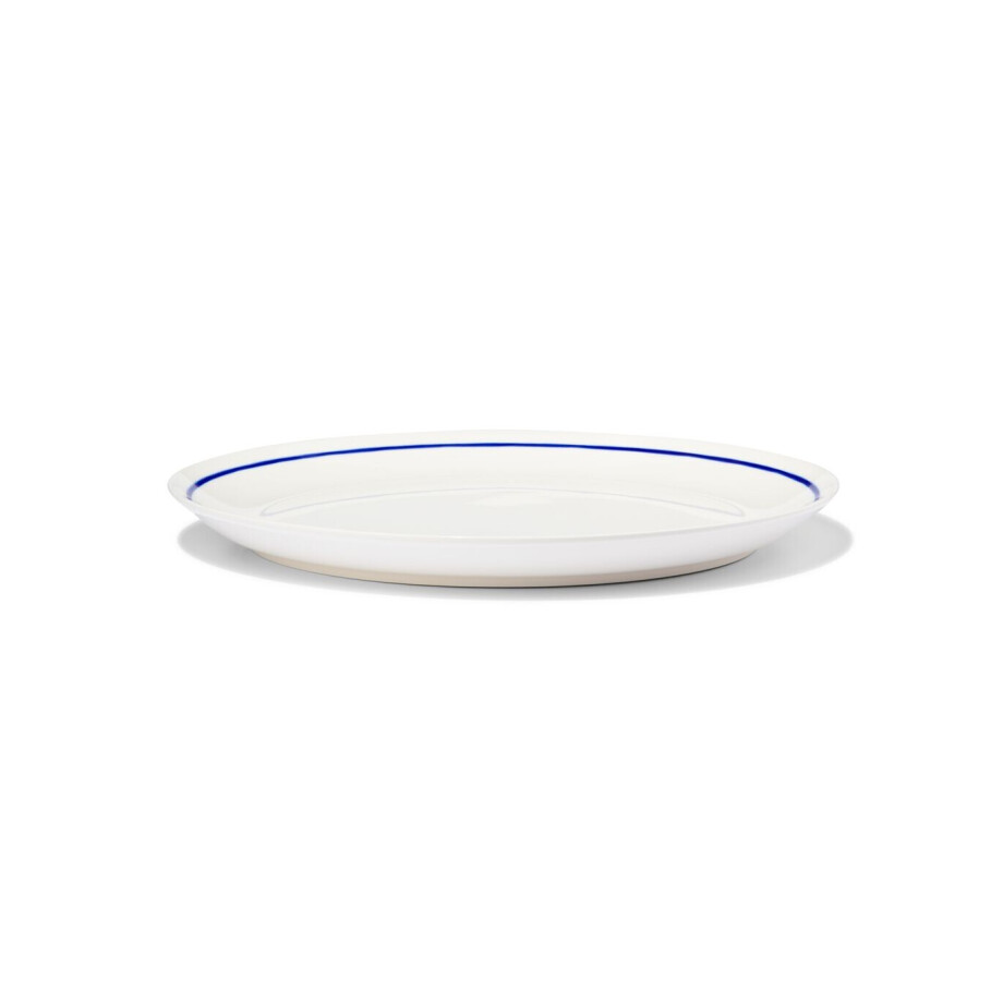 HEMA HEMA Dinerbord Ø26cm Tafelgenoten New Bone Wit Met Blauw (White) afbeelding 1