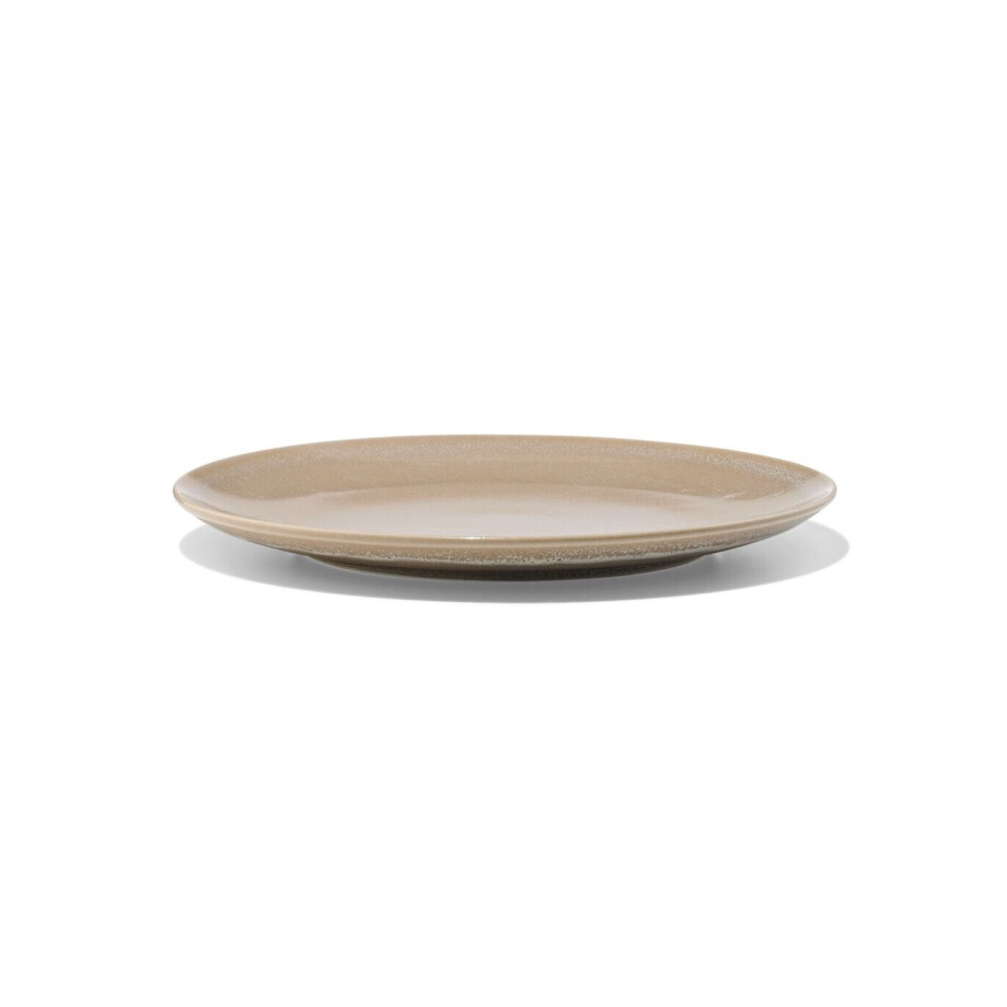 HEMA HEMA Dinerbord Ø26.4cm Monaco Reactief Glazuur Lichtbruin (lichtbruin) afbeelding 1