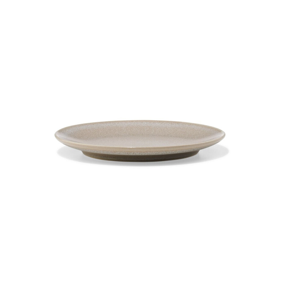 HEMA HEMA Gebaksbordje Ø16cm Monaco Reactief Glazuur Lichtbruin (lichtbruin) afbeelding 1