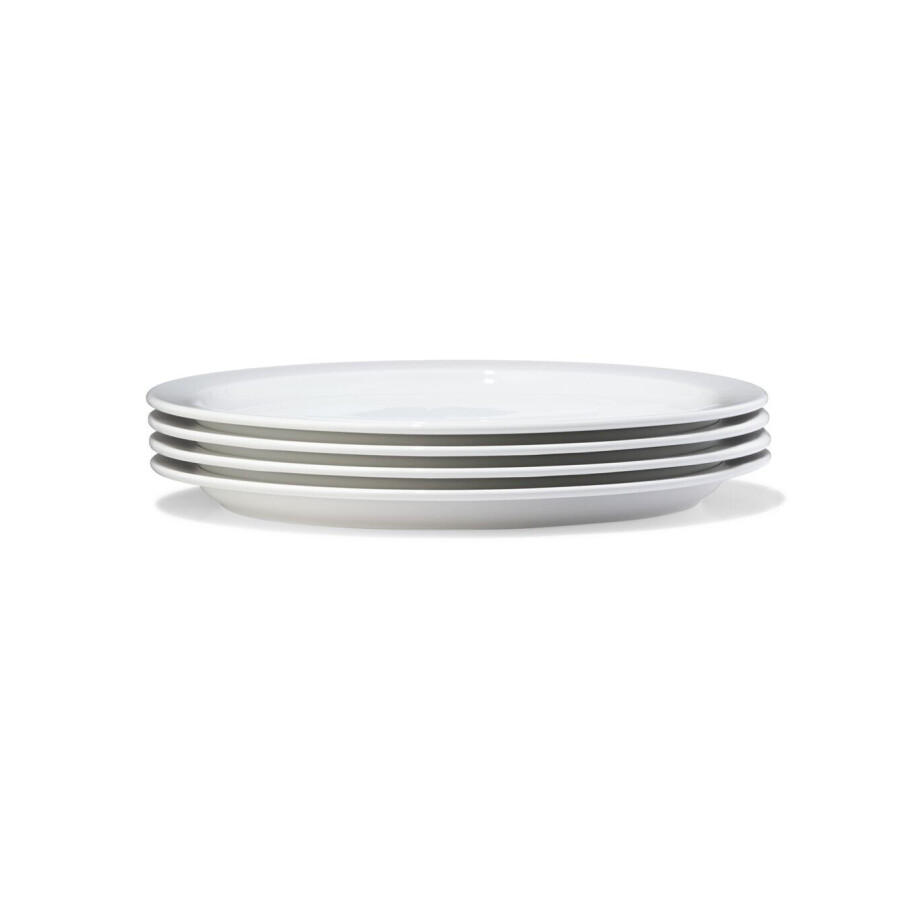 HEMA HEMA Dinerbord ⌀26cm Porselein Wit - 4 Stuks (wit) afbeelding 1