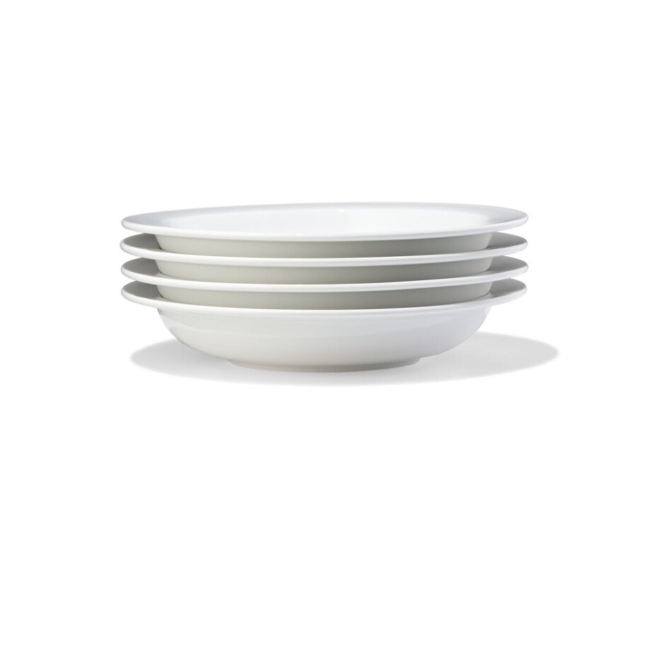 HEMA HEMA Diepbord ⌀22.5cm Porselein Wit - 4 Stuks (wit) afbeelding 1