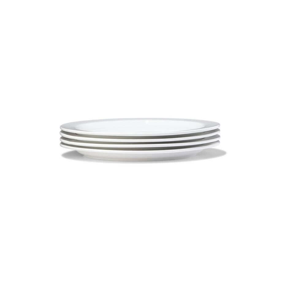HEMA HEMA Ontbijtbord ⌀21cm Porselein Wit - 4 Stuks (wit) afbeelding 1