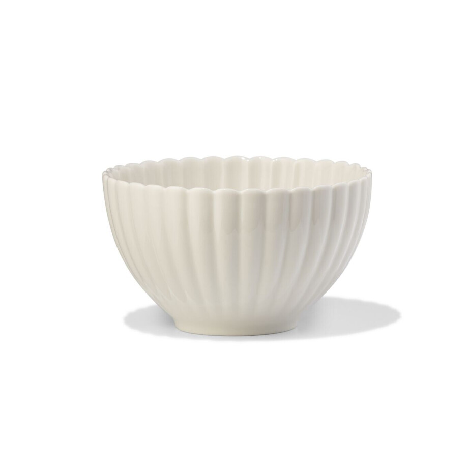 HEMA HEMA Schaaltje ⌀12cm Aardewerk Bloem Wit (wit) afbeelding 1