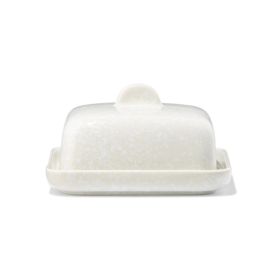HEMA HEMA Botervloot 14x15x9cm Aardewerk Spikkel Groen (groen) afbeelding 1