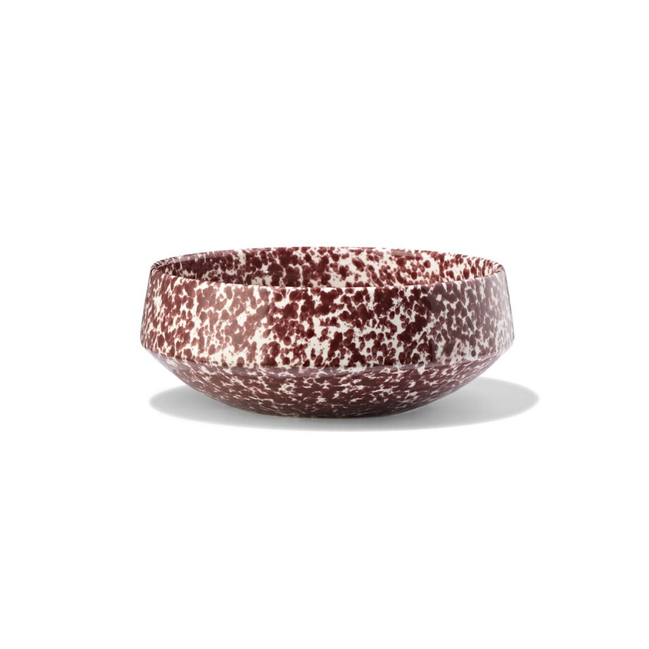 HEMA HEMA Saladeschaal ⌀21cm Aardewerk Spikkel Rood (bordeauxrood) afbeelding 1