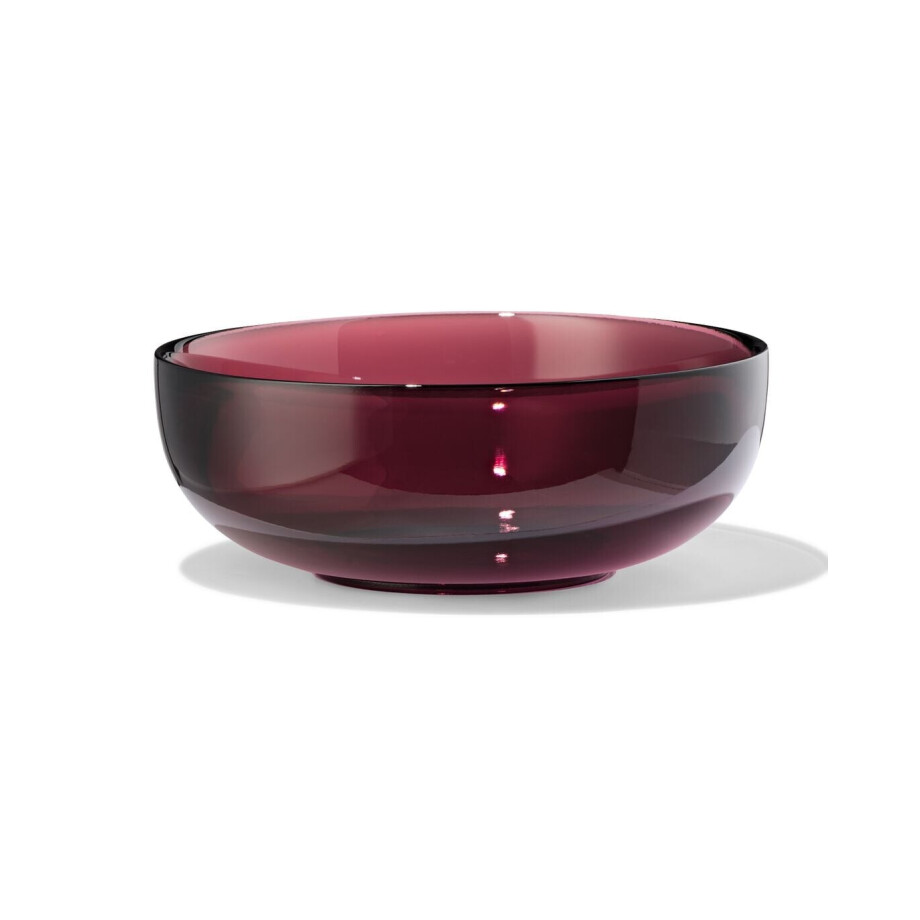 HEMA HEMA Saladeschaal Ø23cm Glas Bordeauxrood (bordeauxrood) afbeelding 1