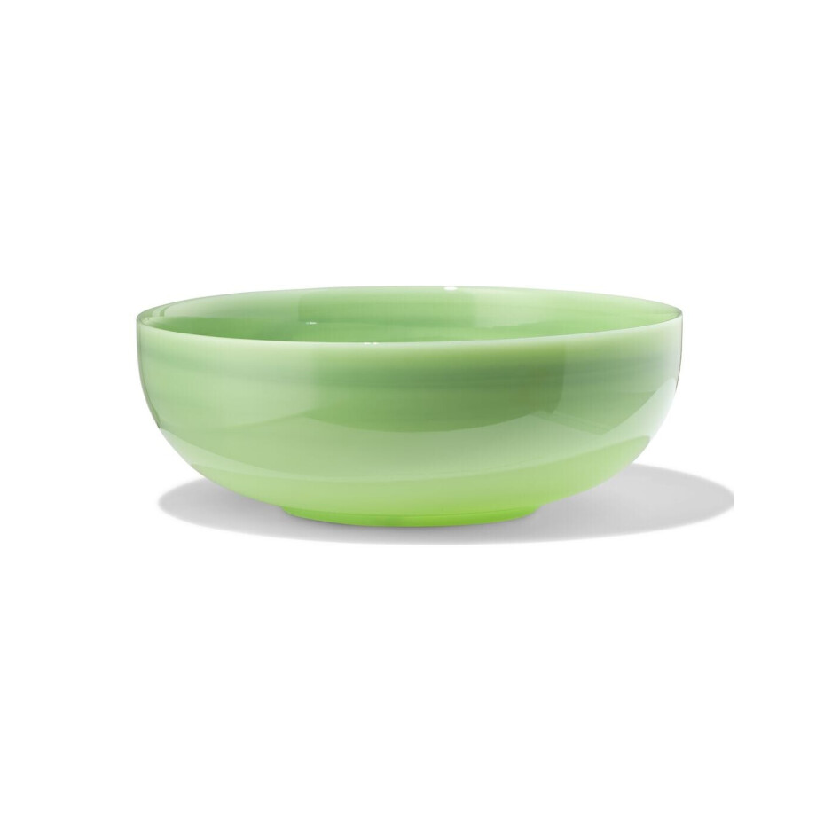 HEMA HEMA Saladeschaal Ø23cm Glas Groen Marmereffect (groen) afbeelding 1