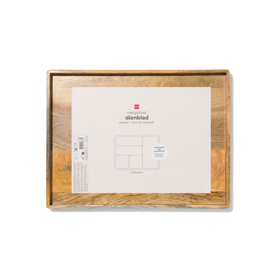 HEMA HEMA Dienblad 36.5x48cm Mangohout (hout) HEMA HEMA Dienblad 36.5x48cm Mangohout (hout) afbeelding 1