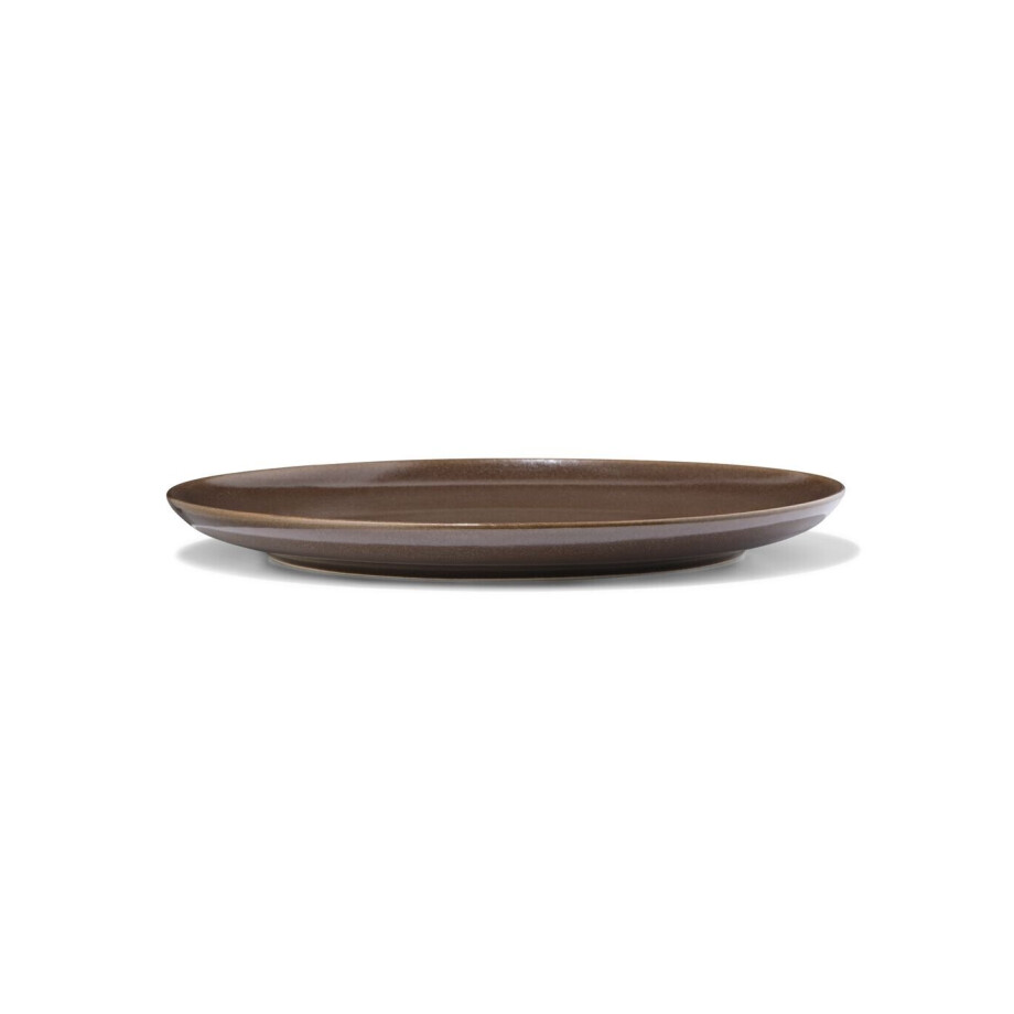 HEMA HEMA Dinerbord ⌀26cm Puur Reactief Glazuur Donkerbruin (donkerbruin) afbeelding 1
