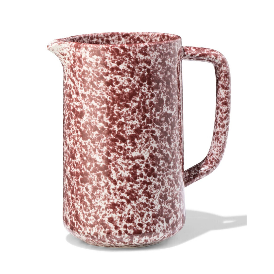 HEMA HEMA Karaf 1.4L Aardewerk Spikkel Rood (bordeauxrood) afbeelding 1