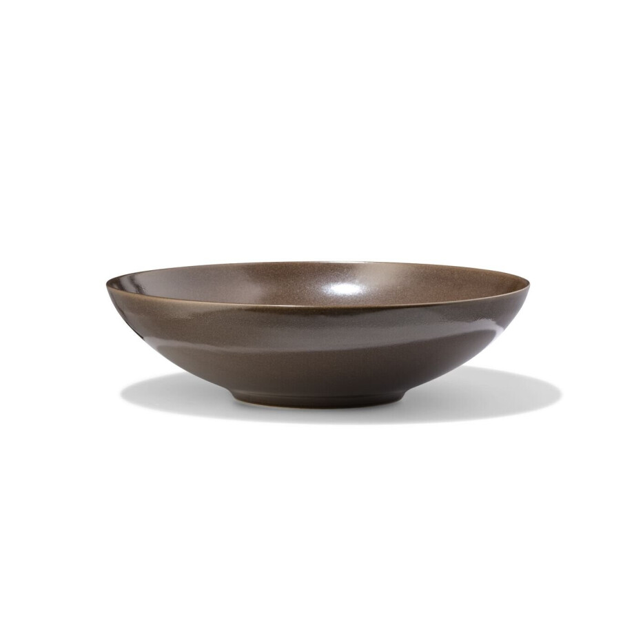 HEMA HEMA Saladeschaal Ø28.5cm Puur Reactief Glazuur Donkerbruin (donkerbruin) afbeelding 1