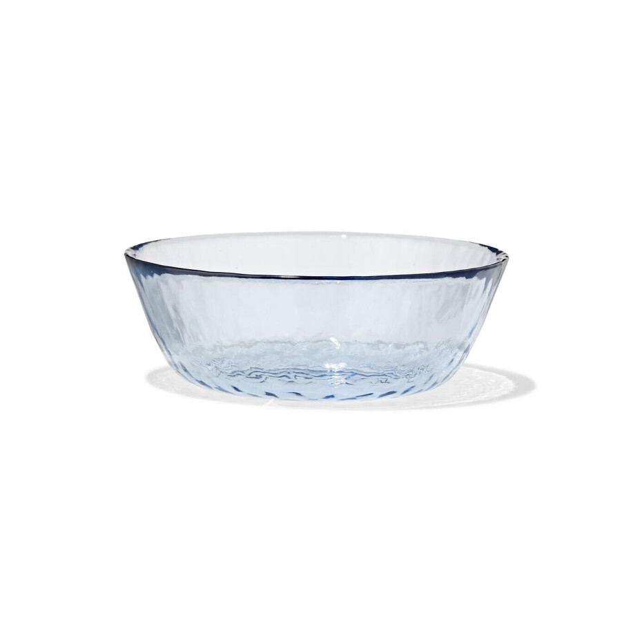 HEMA HEMA Schaaltje ⌀14.5cm Glas Gehamerd Blauw (blauw) HEMA HEMA Schaaltje ⌀14.5cm Glas Gehamerd Blauw (blauw) afbeelding 1