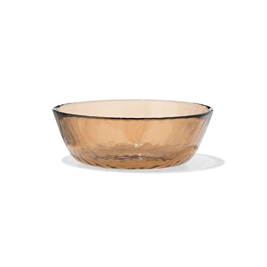 HEMA HEMA Schaaltje ⌀14.5cm Glas Gehamerd Bruin (bruin) HEMA HEMA Schaaltje ⌀14.5cm Glas Gehamerd Bruin (bruin) afbeelding 1