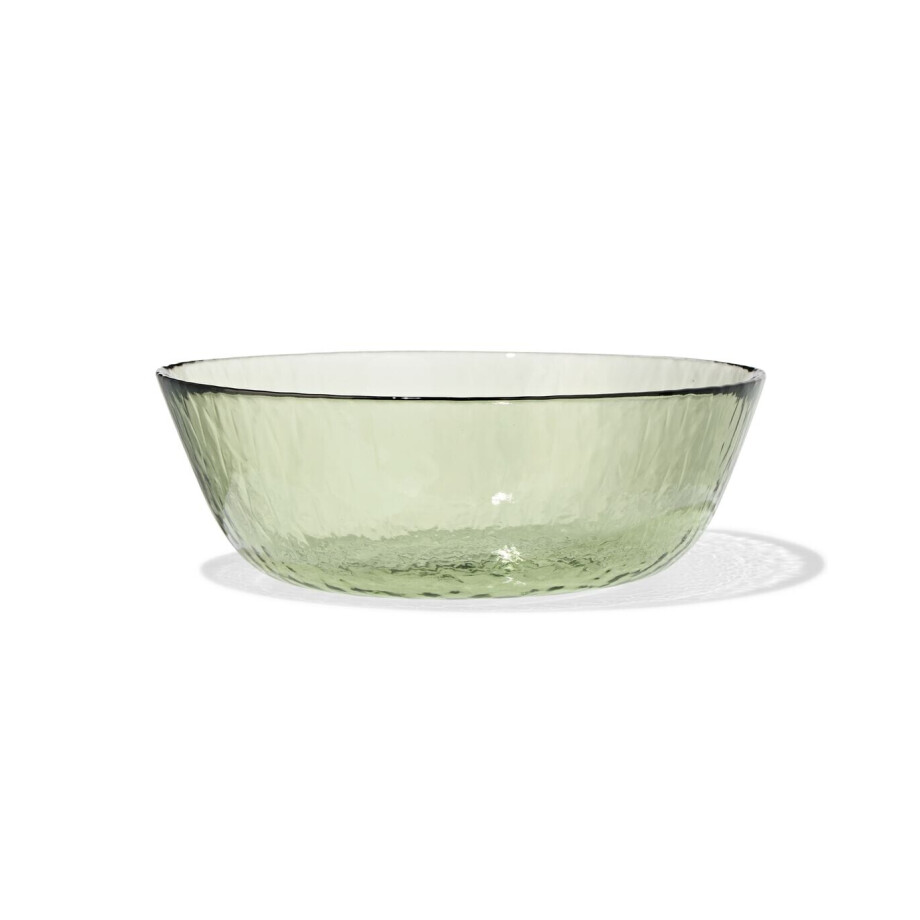 HEMA HEMA Saladeschaal ⌀28x9cm Glas Gehamerd Groen (groen) HEMA HEMA Saladeschaal ⌀28x9cm Glas Gehamerd Groen (groen) afbeelding 1