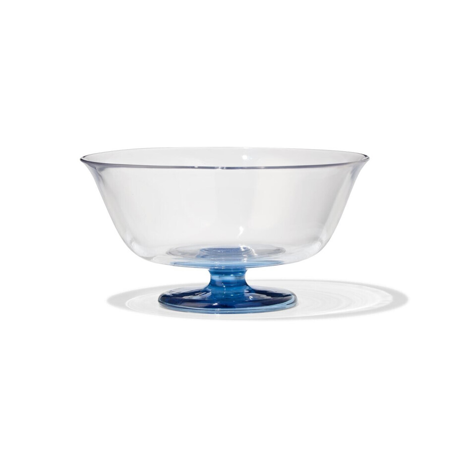 HEMA HEMA Trifleschaal ⌀26cm Glas Gekleurde Voet (blauw) HEMA HEMA Trifleschaal ⌀26cm Glas Gekleurde Voet (blauw) afbeelding 1
