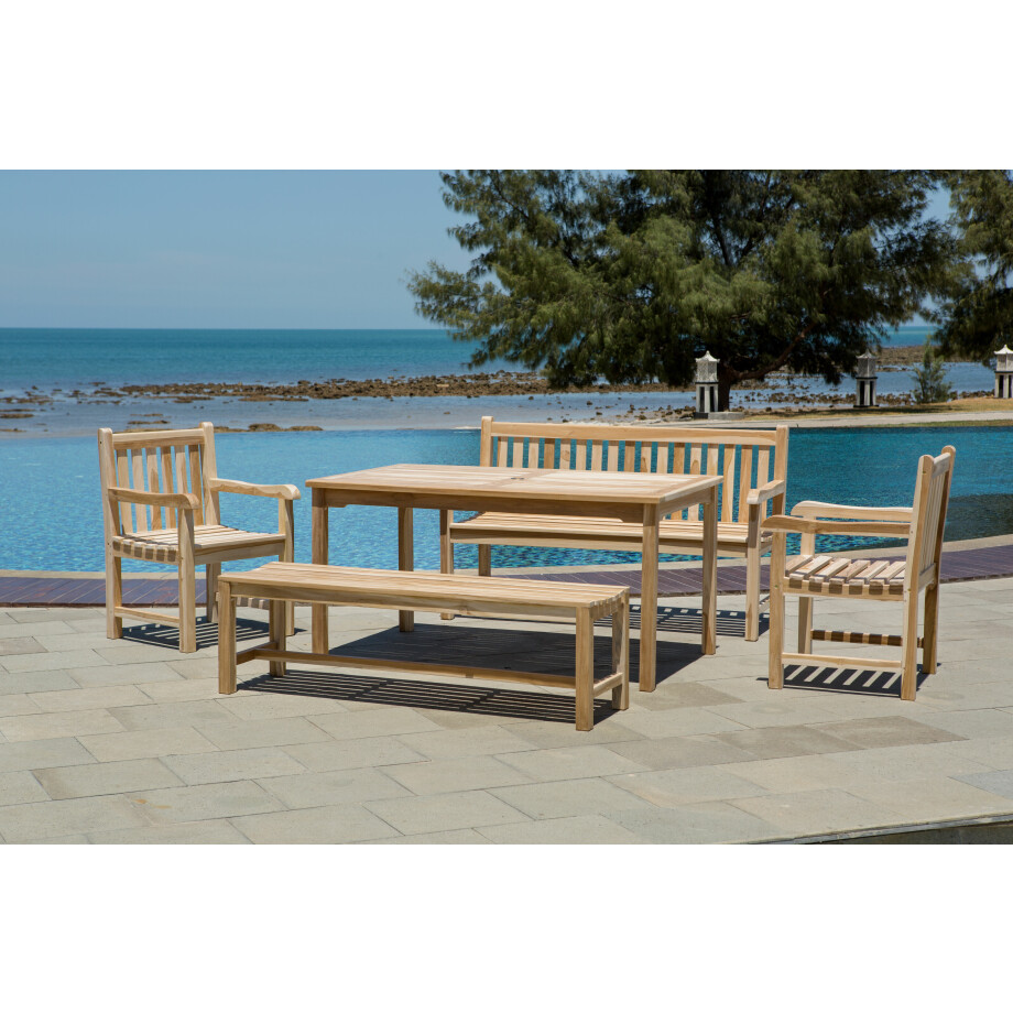 Artistiq Tuinset 'Jalela' 2 fauteuils + 2 banken + tafel, Teakhout afbeelding 