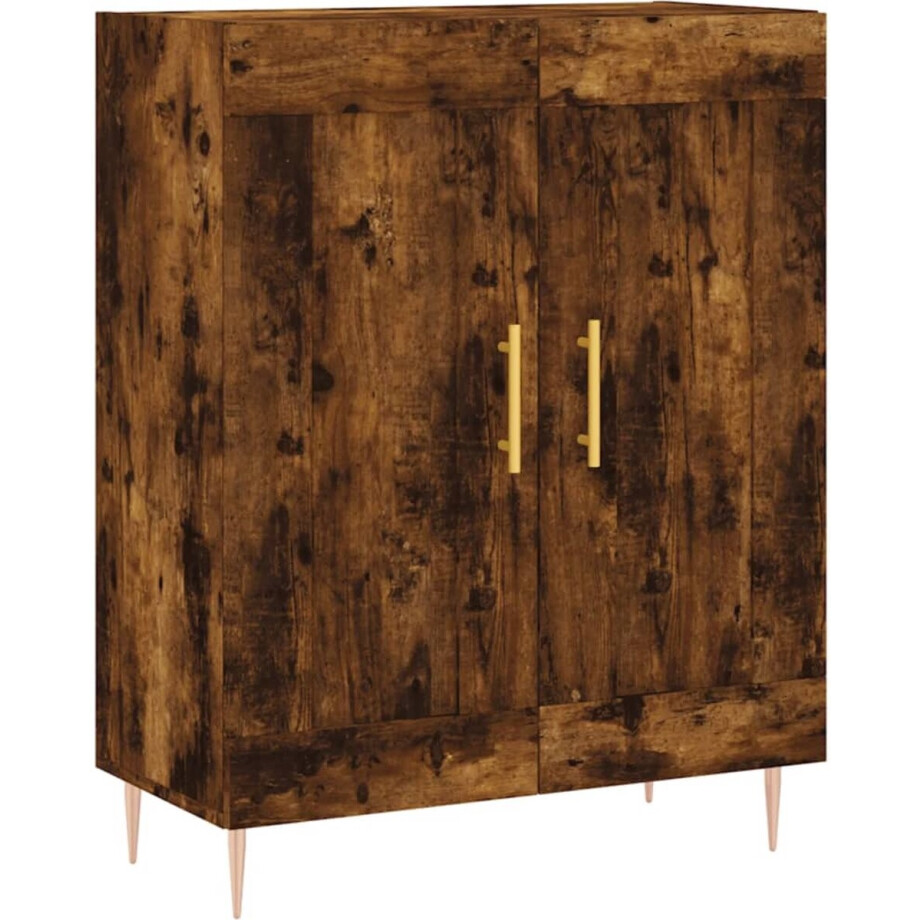 vidaXL - Dressoir - 69,5x34x90 - cm - bewerkt - hout - gerookt - eikenkleurig afbeelding 1