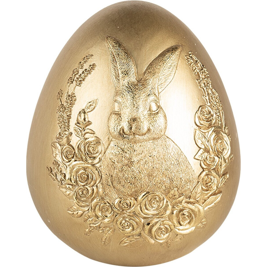 Clayre & Eef Decoratie Beeld Ei Ø 17x21 cm Goudkleurig Kunststof Clayre & Eef Decoratie Beeld Ei Ø 17x21 cm Goudkleurig Kunststof afbeelding 1