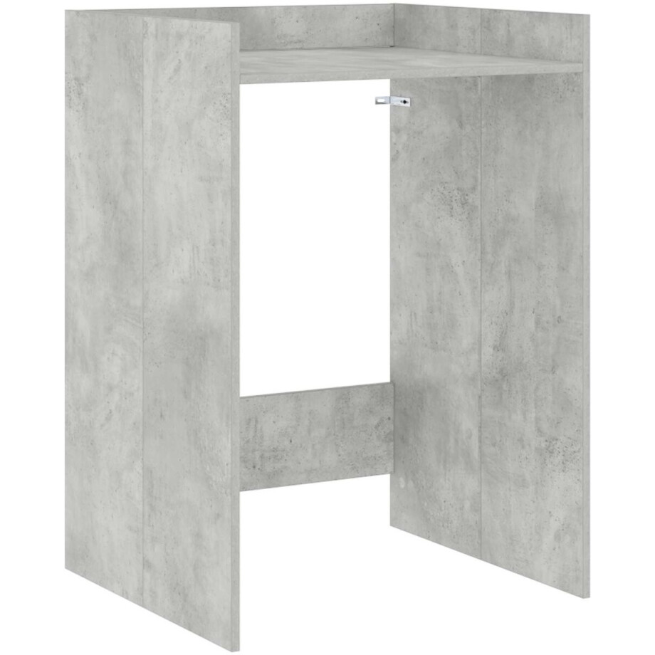 vidaXL - Wasmachinekast - met - opslag - Beton - 67,5 - x - 62 - x - 97 - cm - Bewerkt - hout afbeelding 1