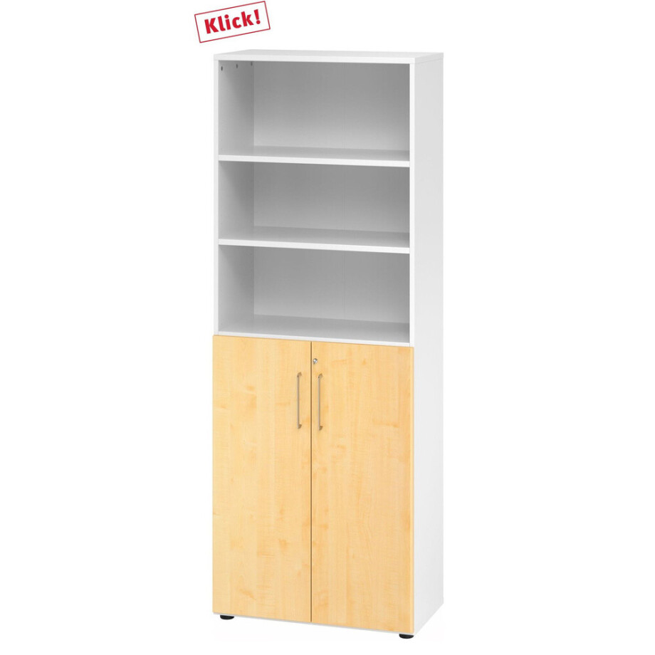 BETA 9 | Combinatiekast met deuren | 6 OH - Wit/Esdoorn BETA 9 | Combinatiekast met deuren | 6 OH - Wit/Esdoorn afbeelding