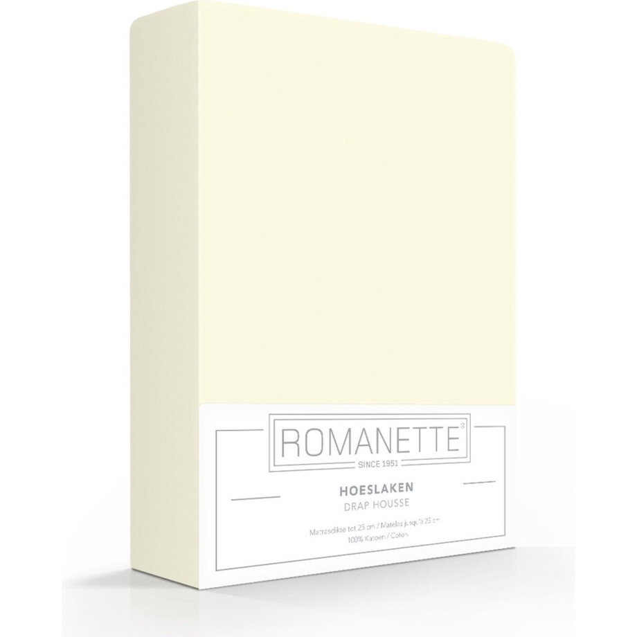 Romanette hoeslaken katoen - Ivoor - 2-persoons (140x220 cm) afbeelding 1