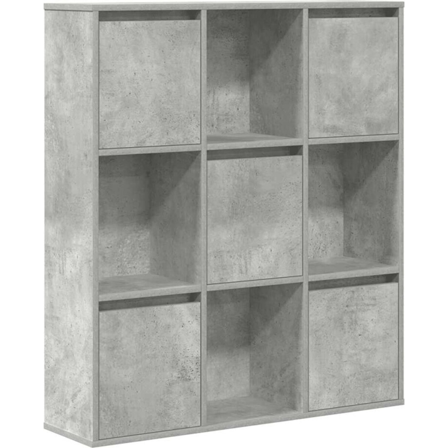 vidaXL - Boekenkast - 89x24x101,5 - cm - bewerkt - hout - betongrijs afbeelding 1