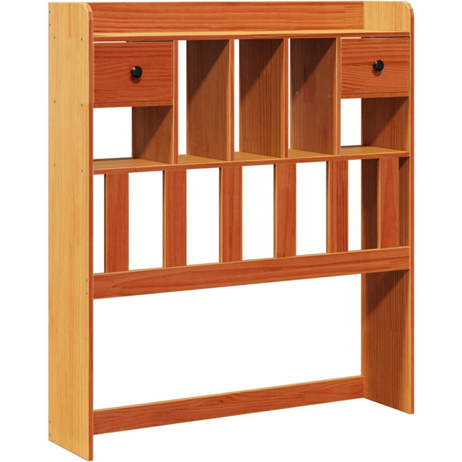 vidaXL - Hoofdbord - met - opbergruimte - 100 - cm - massief - grenenhout - wasbruin afbeelding 1