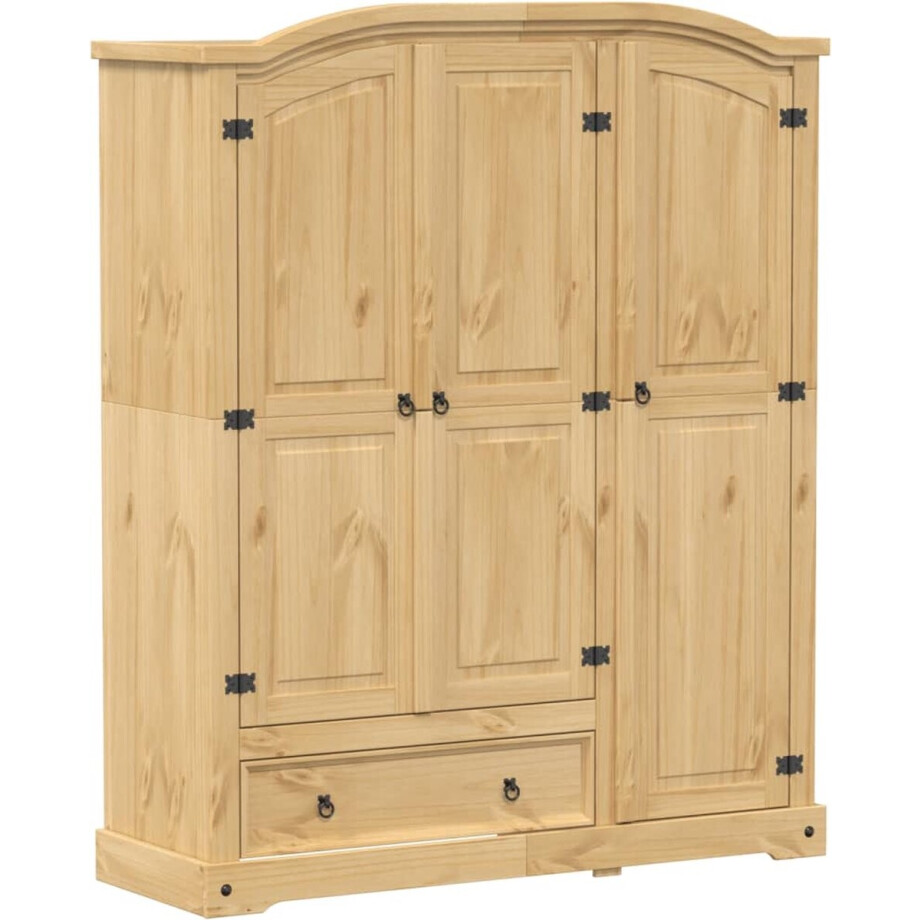 vidaXL - Kledingkast - Corona - 151,5x52x186 - cm - massief - grenenhout afbeelding 1