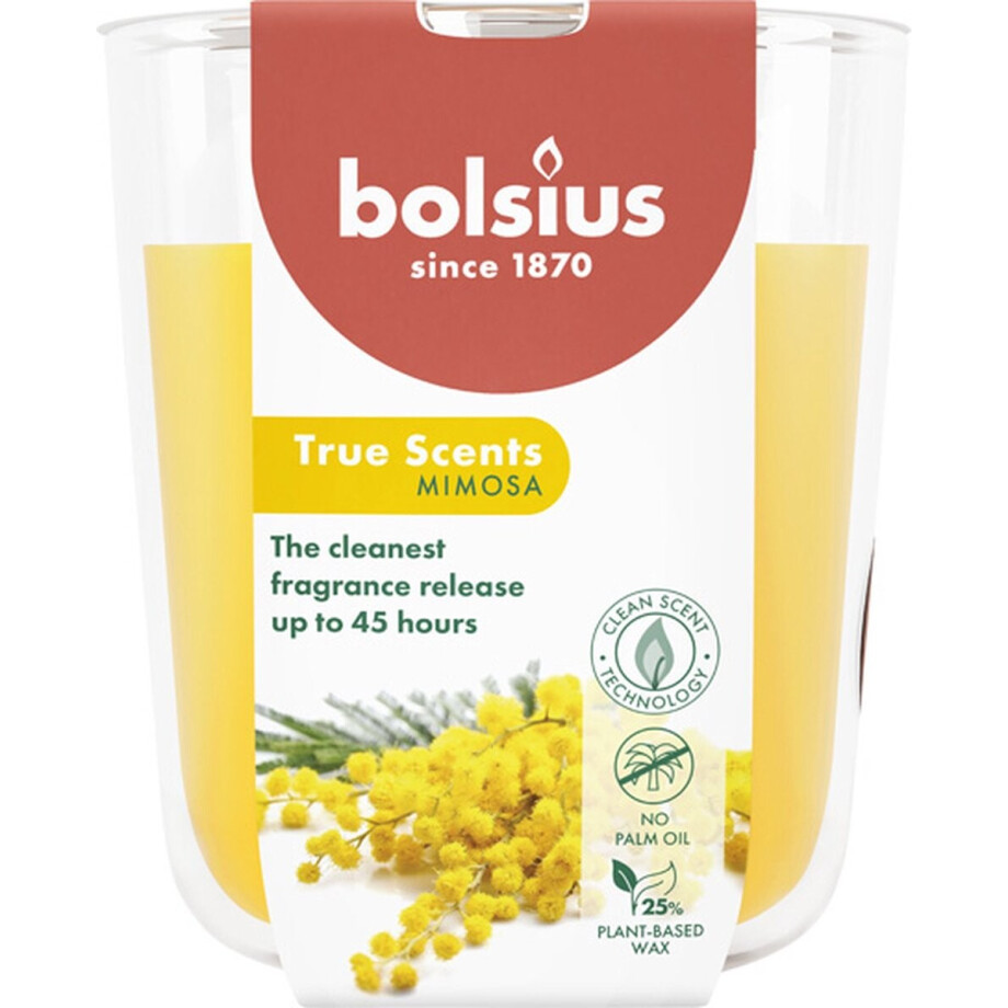 4 stuks Bolsius geurglas mimosa geurkaarsen 97/85 (45 uur) True Scents 4 stuks Bolsius geurglas mimosa geurkaarsen 97/85 (45 uur) True Scents afbeelding 1