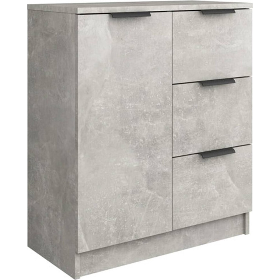 vidaXL - Dressoir - 60x30x70 - cm - bewerkt - hout - betongrijs vidaXL - Dressoir - 60x30x70 - cm - bewerkt - hout - betongrijs afbeelding 1