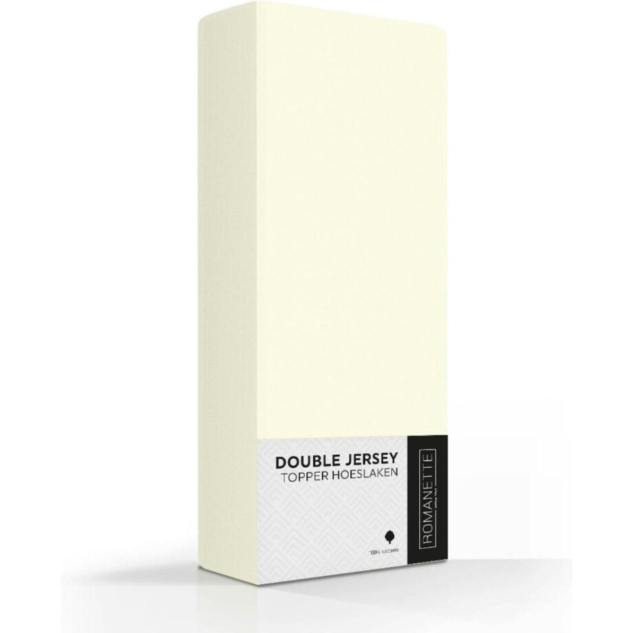 Romanette Double jersey topper Ivoor 100% katoen Lits-jumeaux 160/180x200/210/220 afbeelding 1