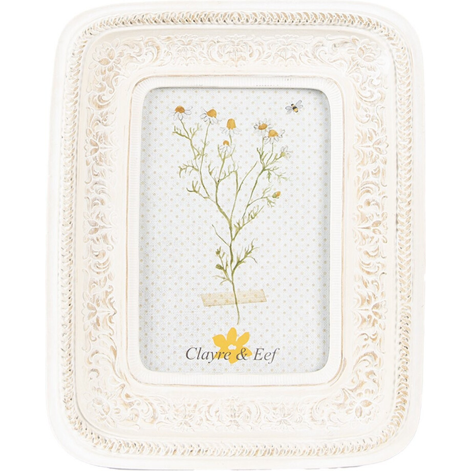 Clayre & Eef Fotolijst 10x15 cm Beige Kunststof Glas Fotokader afbeelding 1