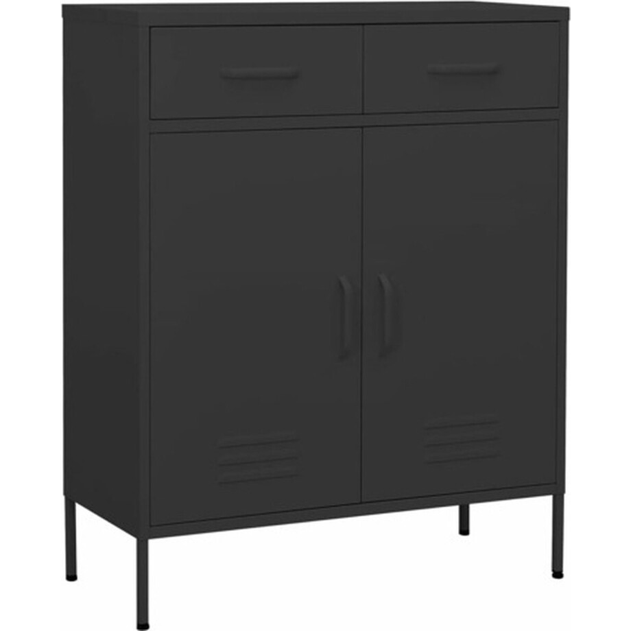 vidaXL - Opbergkast - 80x35x101,5 - cm - staal - antracietkleurig afbeelding 1