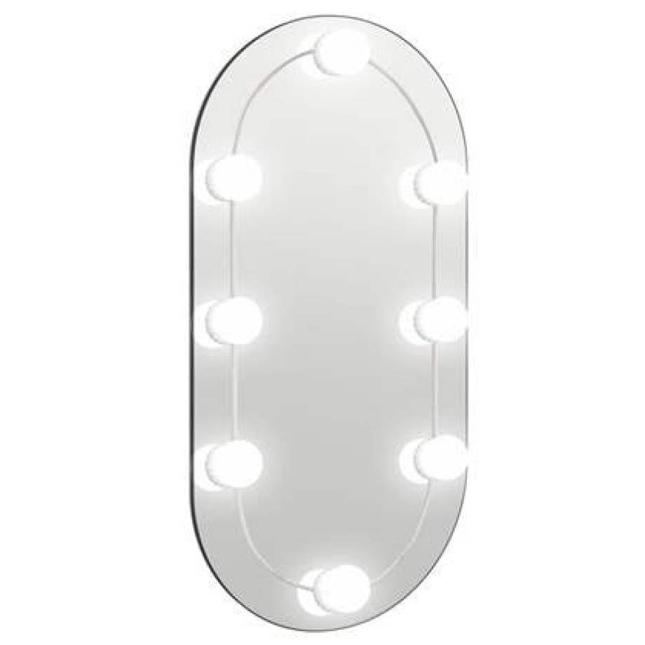 vidaXL Spiegel met LED-verlichting ovaal 60x30 cm glas afbeelding 1