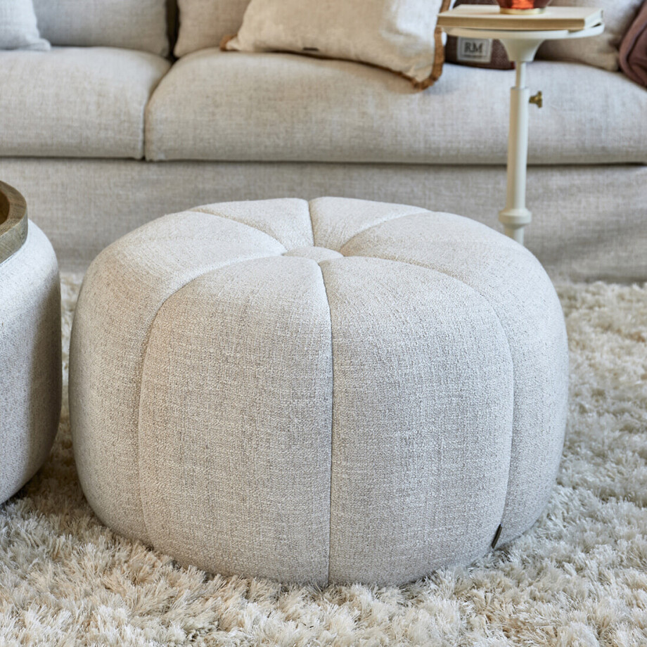 Rivièra Maison Hocker 'Falcone' Rich Tweed, kleur Antique White afbeelding 1