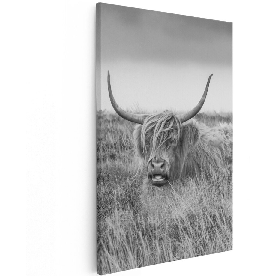 Artaza Canvas Schilderij Schotse Hooglander Koe - Zwart Wit - 100x150 cm - Groot - Wanddecoratie Woonkamer - Schilderijen - Muurdecoratie Artaza Canvas Schilderij Schotse Hooglander Koe - Zwart Wit - 100x150 cm - Groot - Wanddecoratie Woonkamer - Schilderijen - Muurdecoratie afbeelding 1