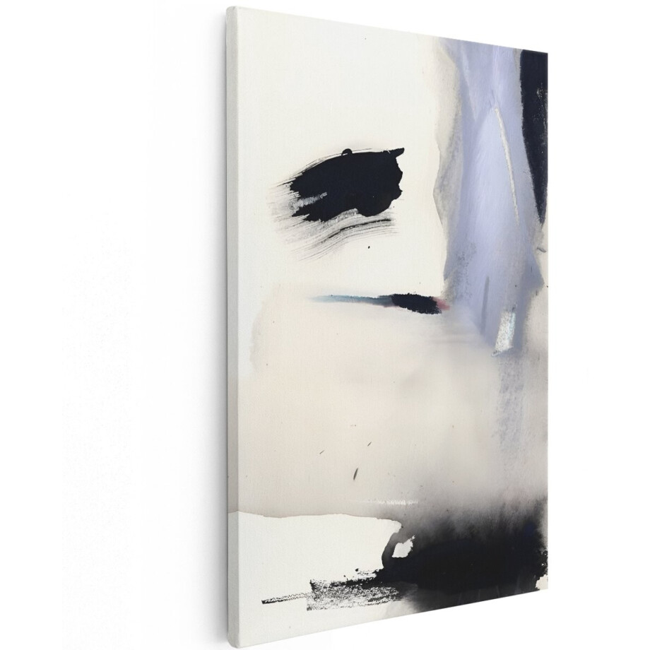 Artaza Canvas Schilderij Abstract - 100x150 cm - Groot - Wanddecoratie Zwart Wit - Muurdecoratie Japandi - Schilderijen Op Canvas Woonkamer afbeelding 1