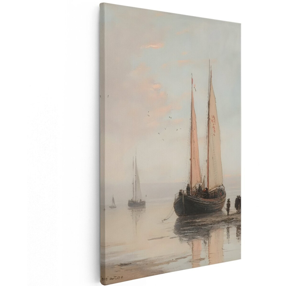 Artaza Canvas Schilderij Zeilboten - 120x180 cm - Groot - Wanddecoratie Zee - Muurdecoratie Oude Meesters - Decoratie Landschap - Schilderijen Op Canvas Artaza Canvas Schilderij Zeilboten - 120x180 cm - Groot - Wanddecoratie Zee - Muurdecoratie Oude Meesters - Decoratie Landschap - Schilderijen Op Canvas afbeelding 1