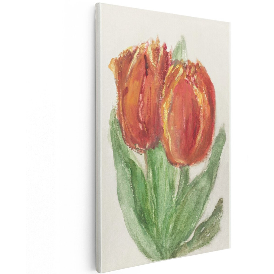 Artaza Canvas Schilderij Tulpen - 100x150 cm - Groot - Wanddecoratie Bloemen - Muurdecoratie Aquarel - Schilderijen Natuur - Oranje Artaza Canvas Schilderij Tulpen - 100x150 cm - Groot - Wanddecoratie Bloemen - Muurdecoratie Aquarel - Schilderijen Natuur - Oranje afbeelding 1