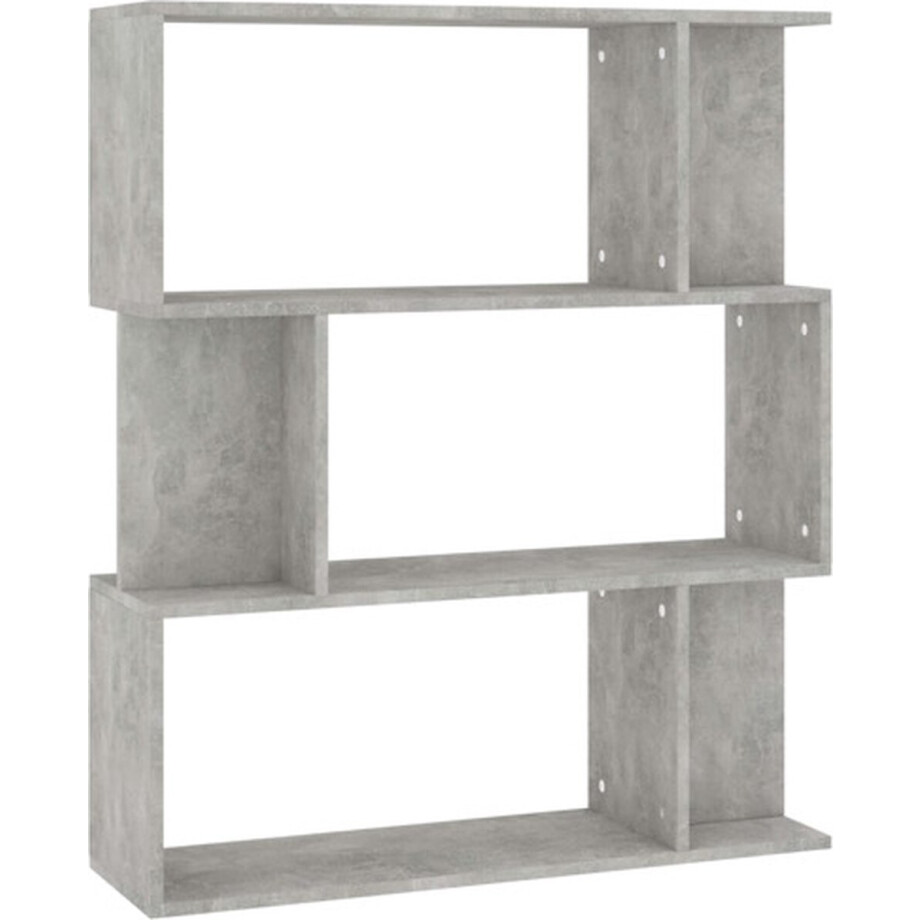 vidaXL - Boekenkast/kamerscherm - 80x24x96 - cm - bewerkt - hout - betongrijs vidaXL - Boekenkast/kamerscherm - 80x24x96 - cm - bewerkt - hout - betongrijs afbeelding 1