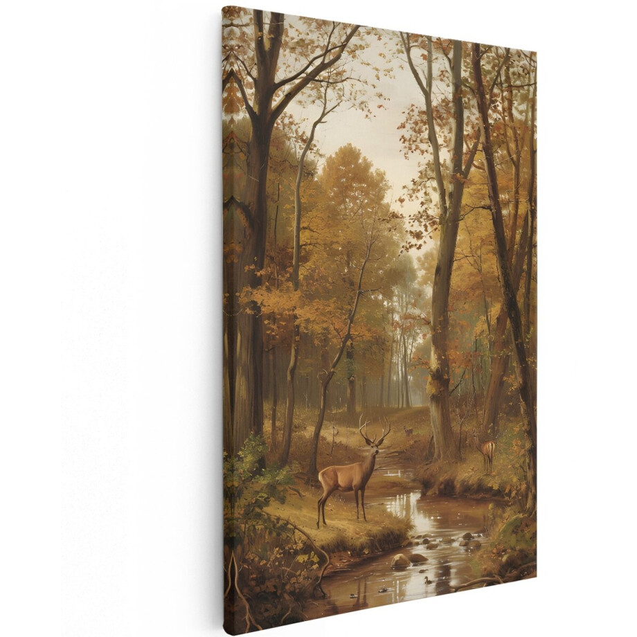 Artaza Canvas Schilderij Hert - 100x150 cm - Groot - Wanddecoratie Herfstbos - Muurdecoratie Natuur Landschap - Decoratie Bos Dieren Artaza Canvas Schilderij Hert - 100x150 cm - Groot - Wanddecoratie Herfstbos - Muurdecoratie Natuur Landschap - Decoratie Bos Dieren afbeelding 1