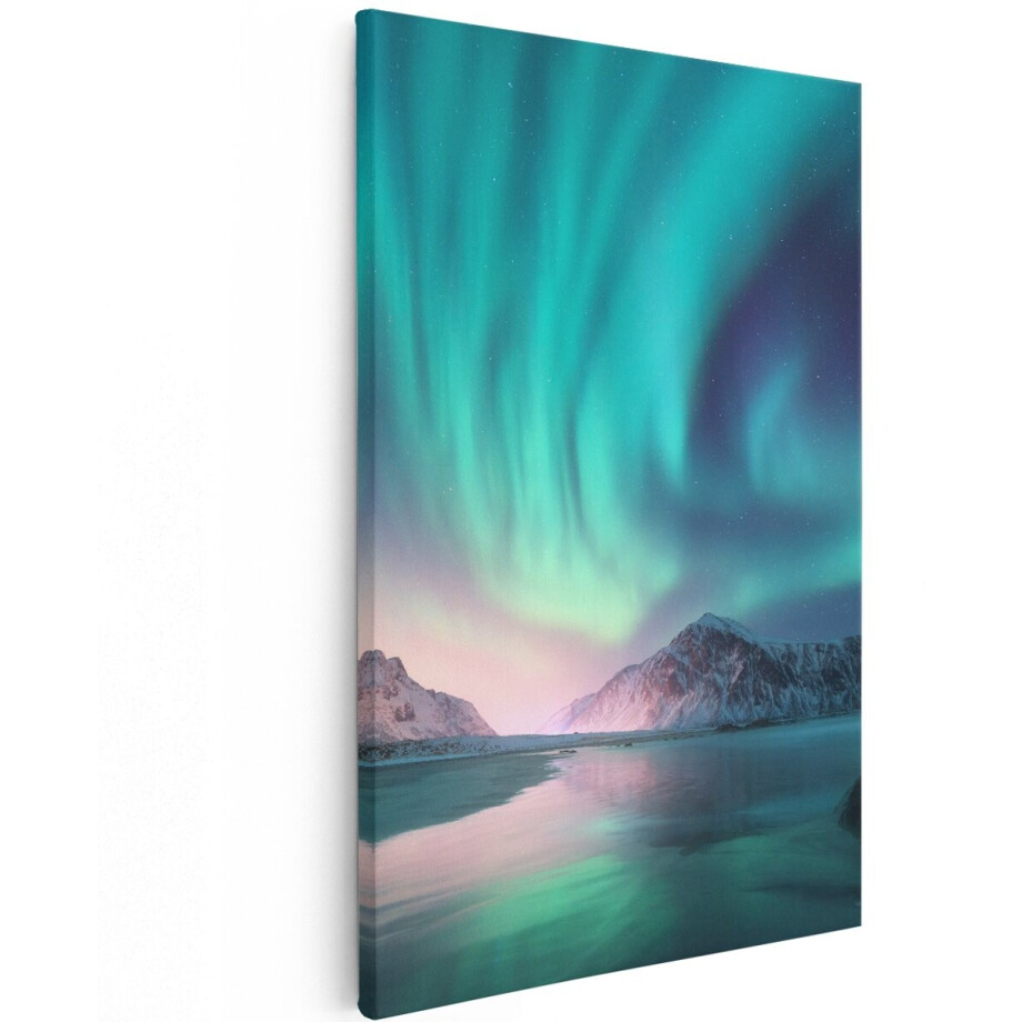 Artaza Canvas Schilderij Groene Noorderlicht in Noorwegen - 120x180 cm - Groot - Wanddecoratie Woonkamer - Schilderijen - Muurdecoratie Artaza Canvas Schilderij Groene Noorderlicht in Noorwegen - 120x180 cm - Groot - Wanddecoratie Woonkamer - Schilderijen - Muurdecoratie afbeelding 1