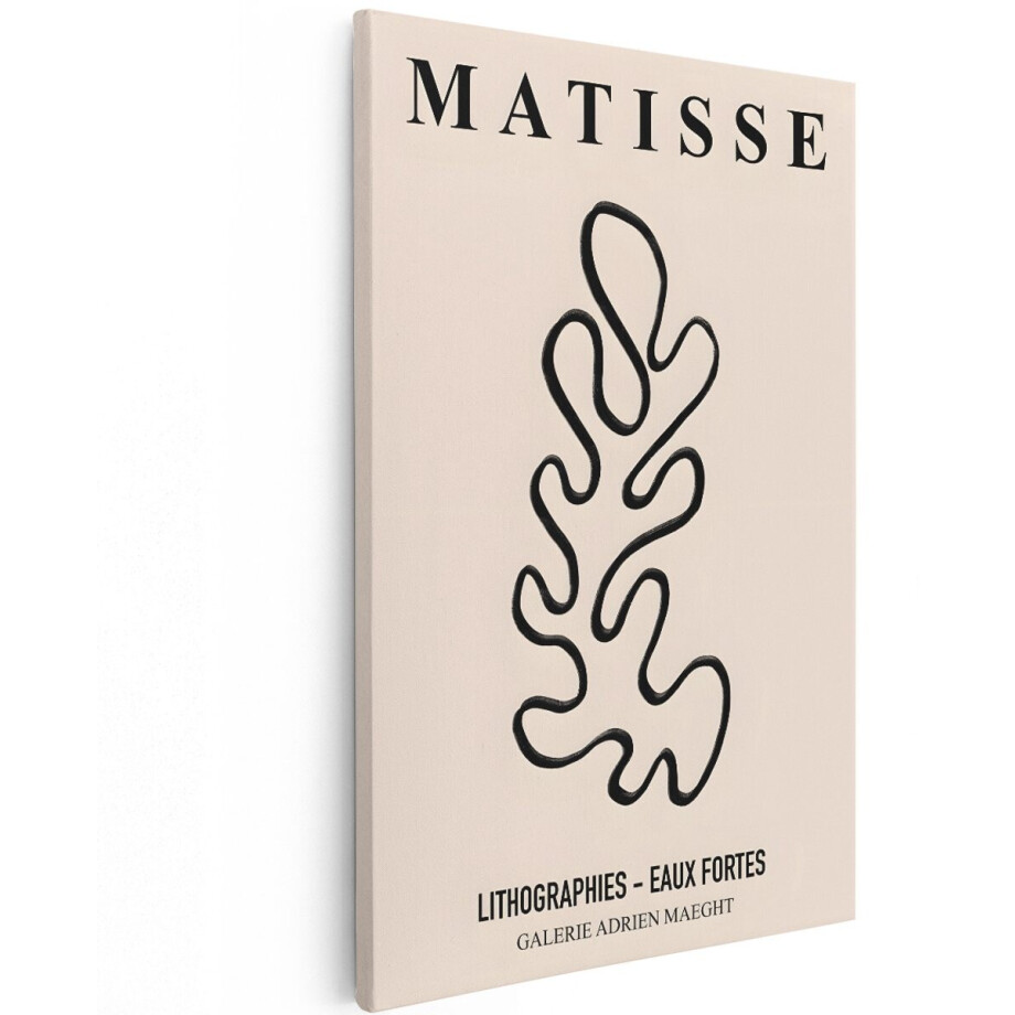 Artaza Canvas Schilderij Matisse - 120x180 cm - Groot - Wanddecoratie Abstract - Muurdecoratie Line Art - Decoratie Beige - Kamer Accessoires afbeelding 1