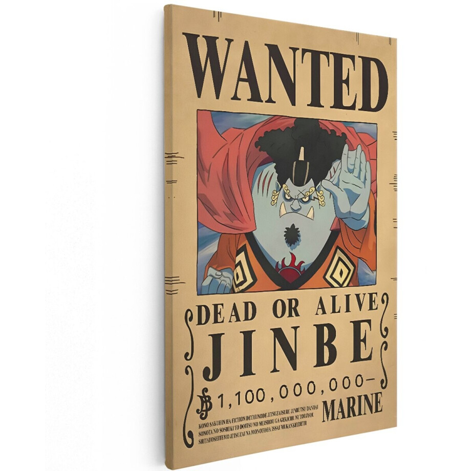 Artaza Canvas Schilderij Jinbe One Piece - 120x180 cm - Groot - Wanddecoratie Wanted Poster - Muurdecoratie Anime - Decoratie Slaapkamer Jongen Artaza Canvas Schilderij Jinbe One Piece - 120x180 cm - Groot - Wanddecoratie Wanted Poster - Muurdecoratie Anime - Decoratie Slaapkamer Jongen afbeelding 1