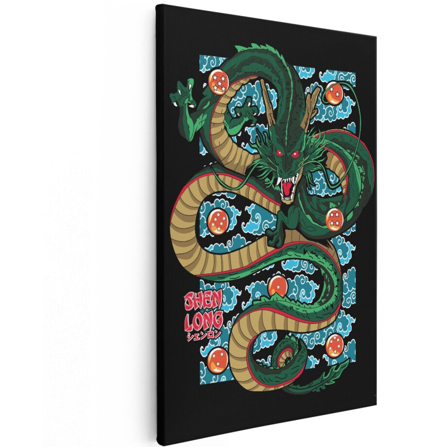 Artaza Canvas Schilderij Shenron - 120x180 cm - Groot - Wanddecoratie Dragon Ball Z - Muurdecoratie Anime - Schilderijen Jongenskamer - Groen afbeelding 1